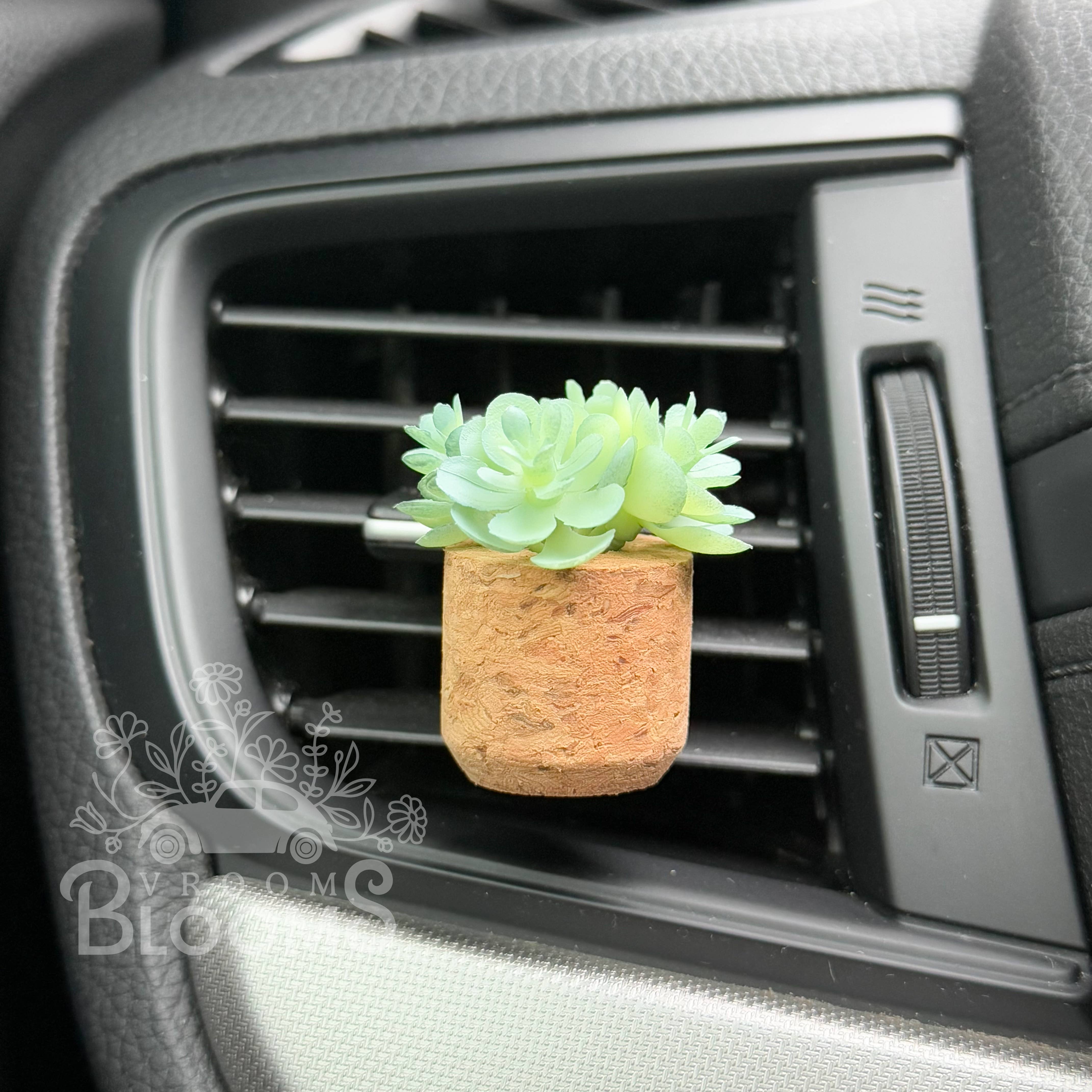 Vroom Blooms – wholesale Car Freshener - Unisex – Aqua Succulent Vent Clip Car Air Freshener Diffuser Reusable4