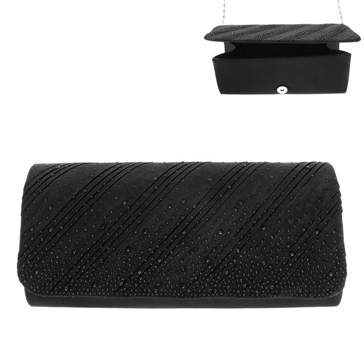 Rhinestone Studded & Encrusted Rectangle Evening Clutch Bag for wholesale by SP Sophia Collection