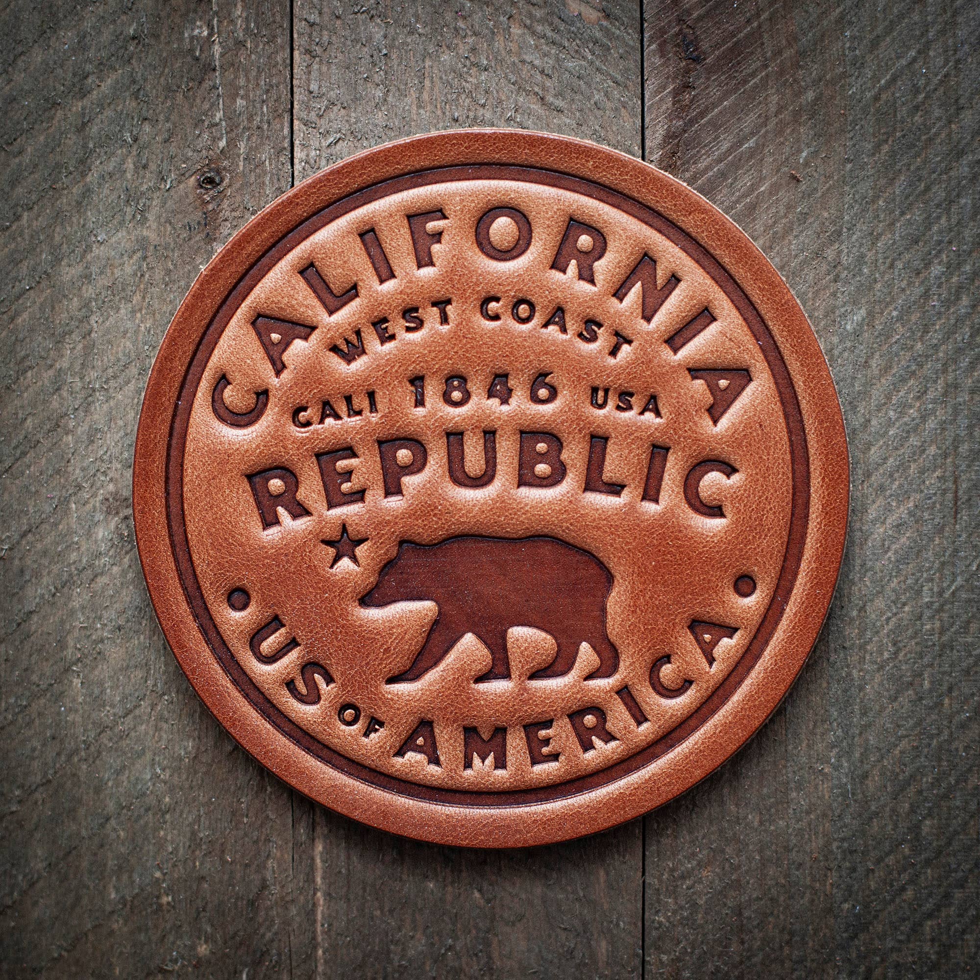 Sugarhouse Leather - Wholesale Coasters - California Republic Leather Coaster