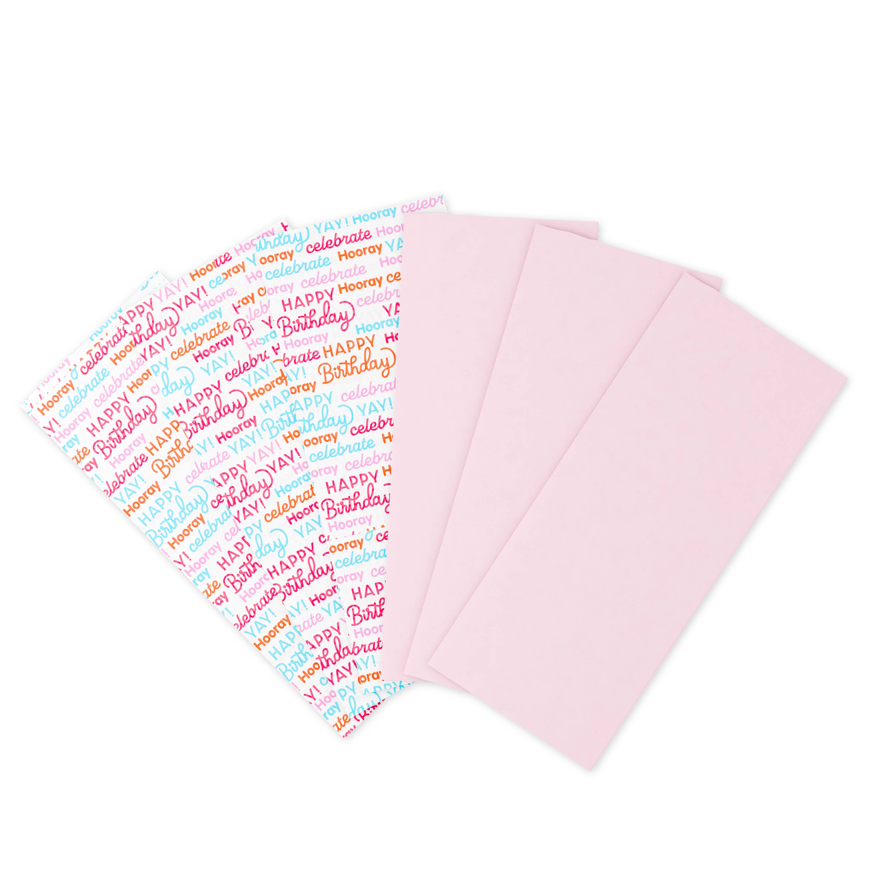 DICKENS INC. - Wholesale Tissue Paper - Birthday Tissue Paper, Flamingo Pink (2-colors, 6-Sheets)1