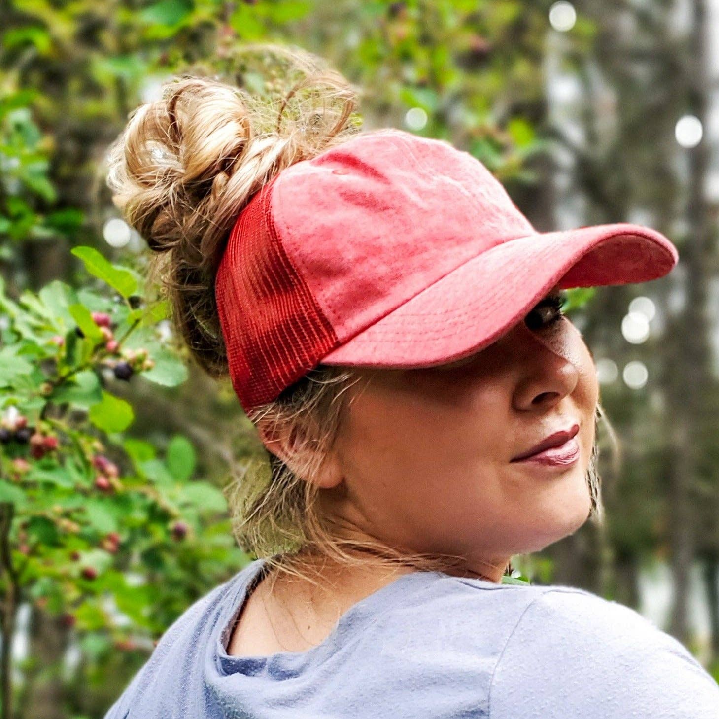 Red Sprite Hats - Wholesale Baseball Cap - Women's - Hidden Messy Bun Baseball Cap 1.0, High Ponytail Hat15