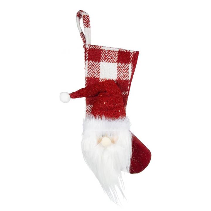 8x2x14" Jolly Santa Plaid Julestrømpe for engroshandel hos A&B Home Group Inc.