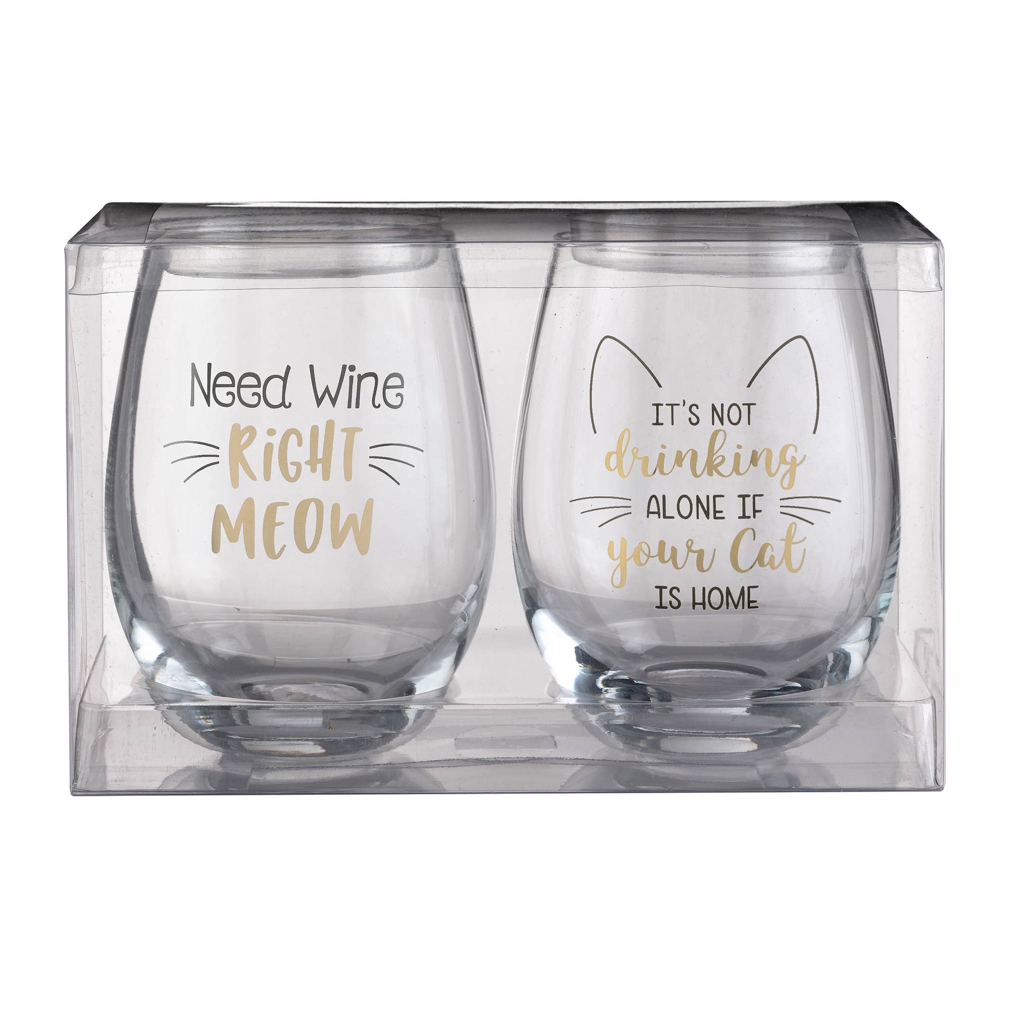 Lillian Rose - Vente Verres à vin - Verres à vin Lillian Rose 2 Cat Lover avec des dictons amusants2