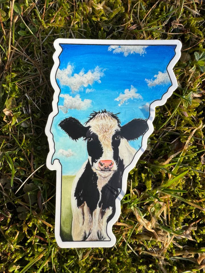 Vermont Cow Sticker for wholesale by Willough Designs