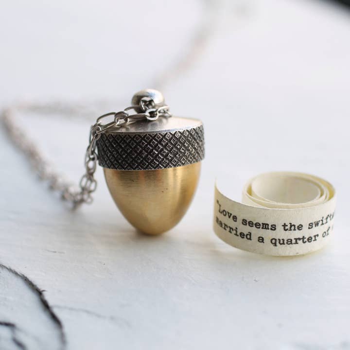 Silk Purse, Sow's Ear – wholesale Locket necklace – Acorn Locket Necklace