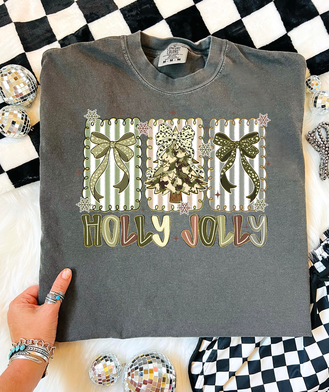 THE LATTIMORE CLAIM - Wholesale Graphic Sweatshirt - Women's - Holly Jolly Camo Christmas Tee & Sweatshirt4