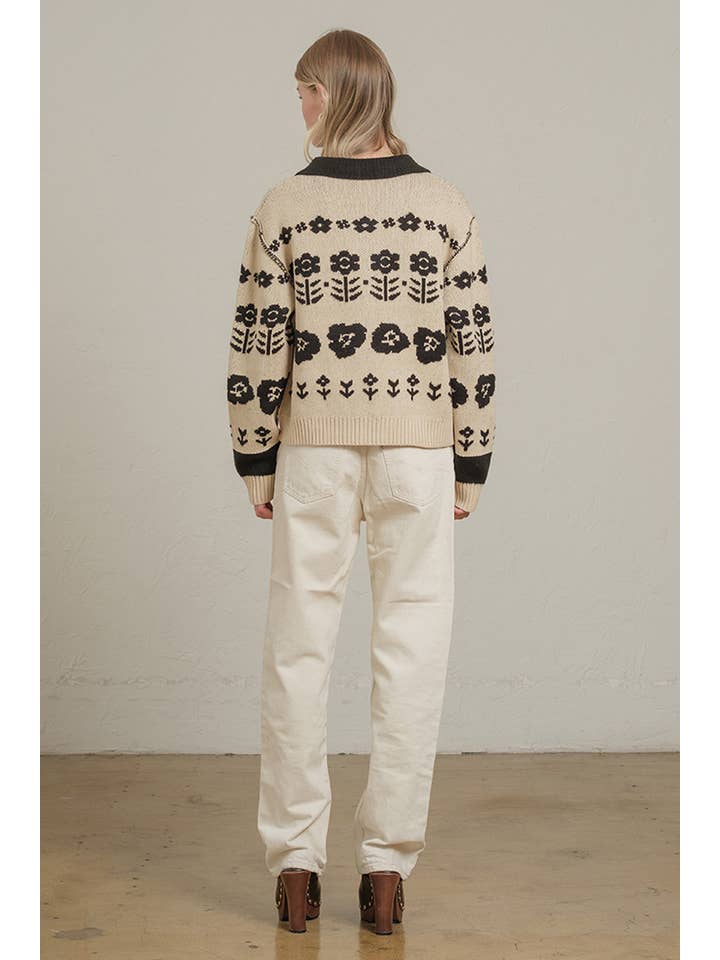 Floral Jacquard Knit Cardigan - RSW1120 for wholesale on Faire3