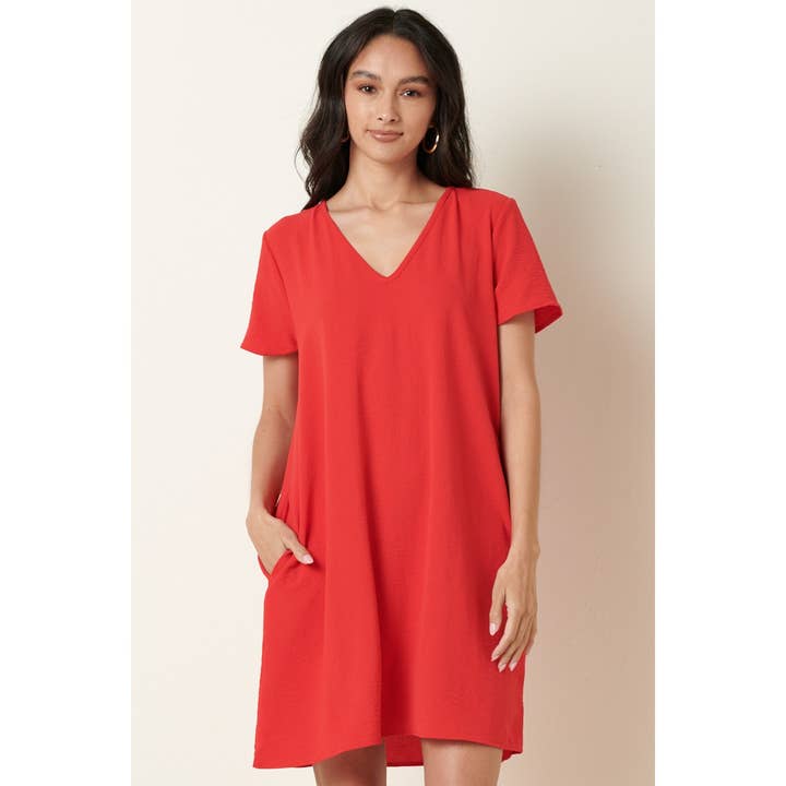 mittoshop - Wholesale Jurk - Dames - AIRFLOW SHIFTJURK MET V-HALS EN KORTE MOUWEN47