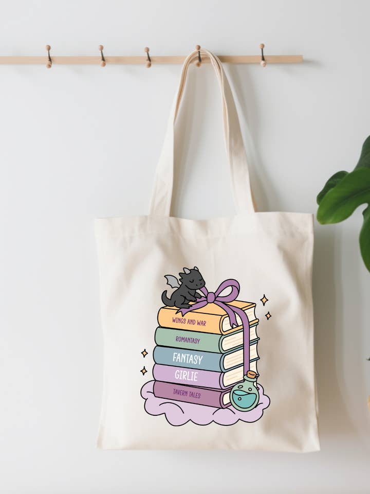 Fantasy Books Canvas Tote Bag for wholesale by EnchantingSunshine