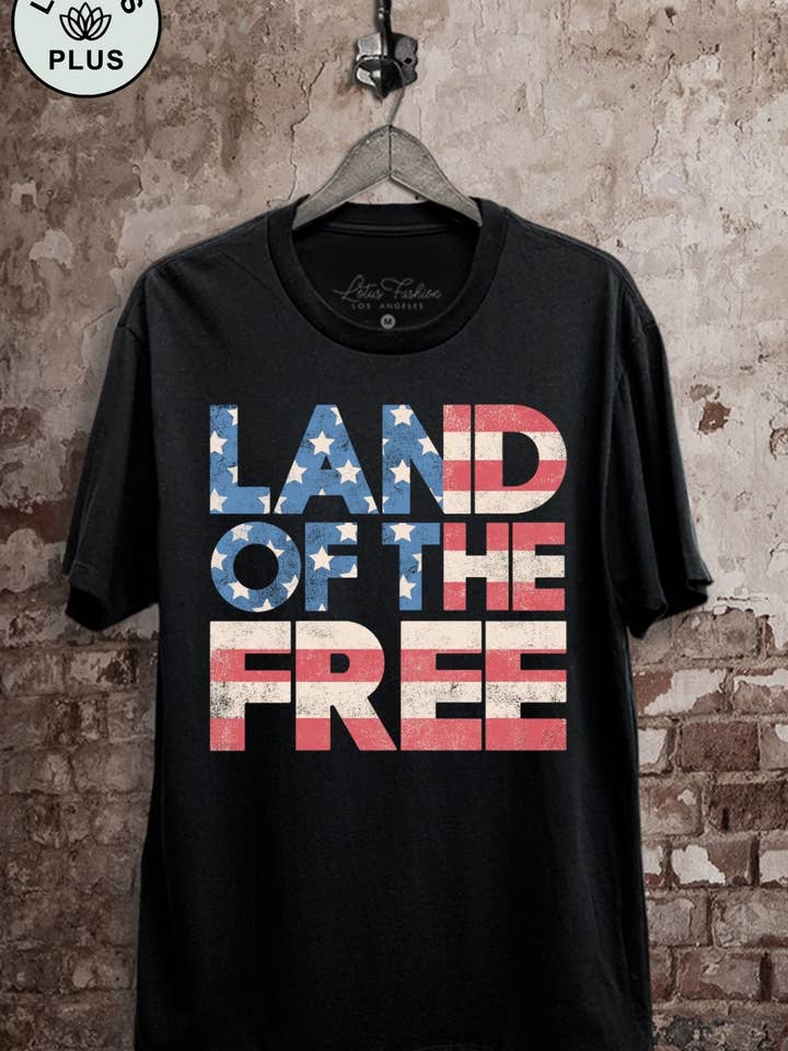 Land der Freien Grafik-Top für den Großhandel von Lotus Fashion Collection