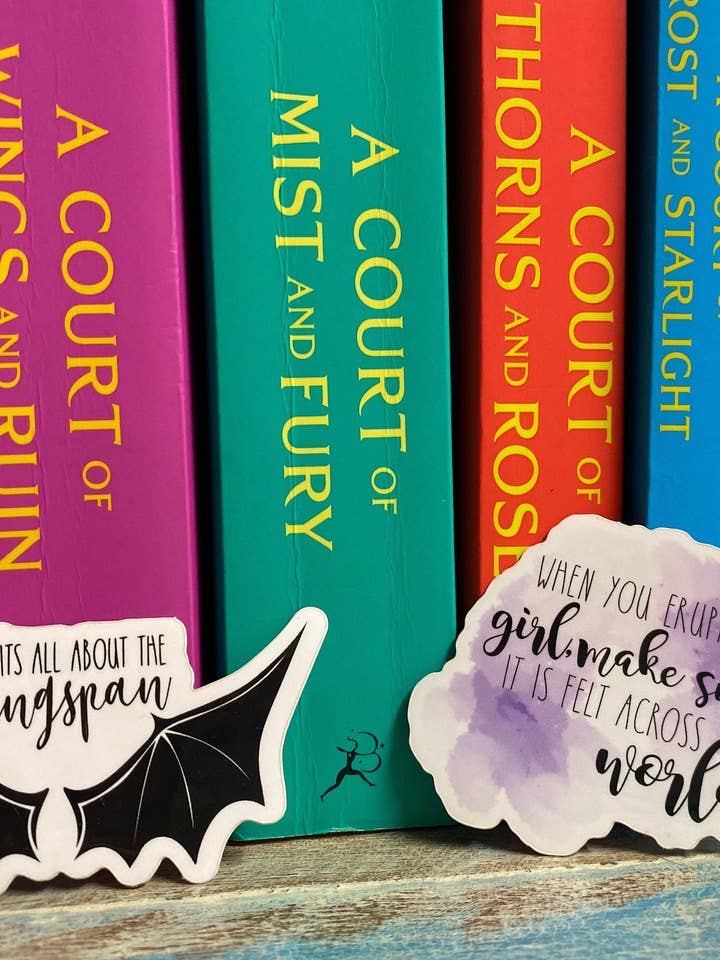 Wingspan, Bat Boys, When You Erupt Girl, Acotar Sticker Set for wholesale by The Bookish Teacup Co.