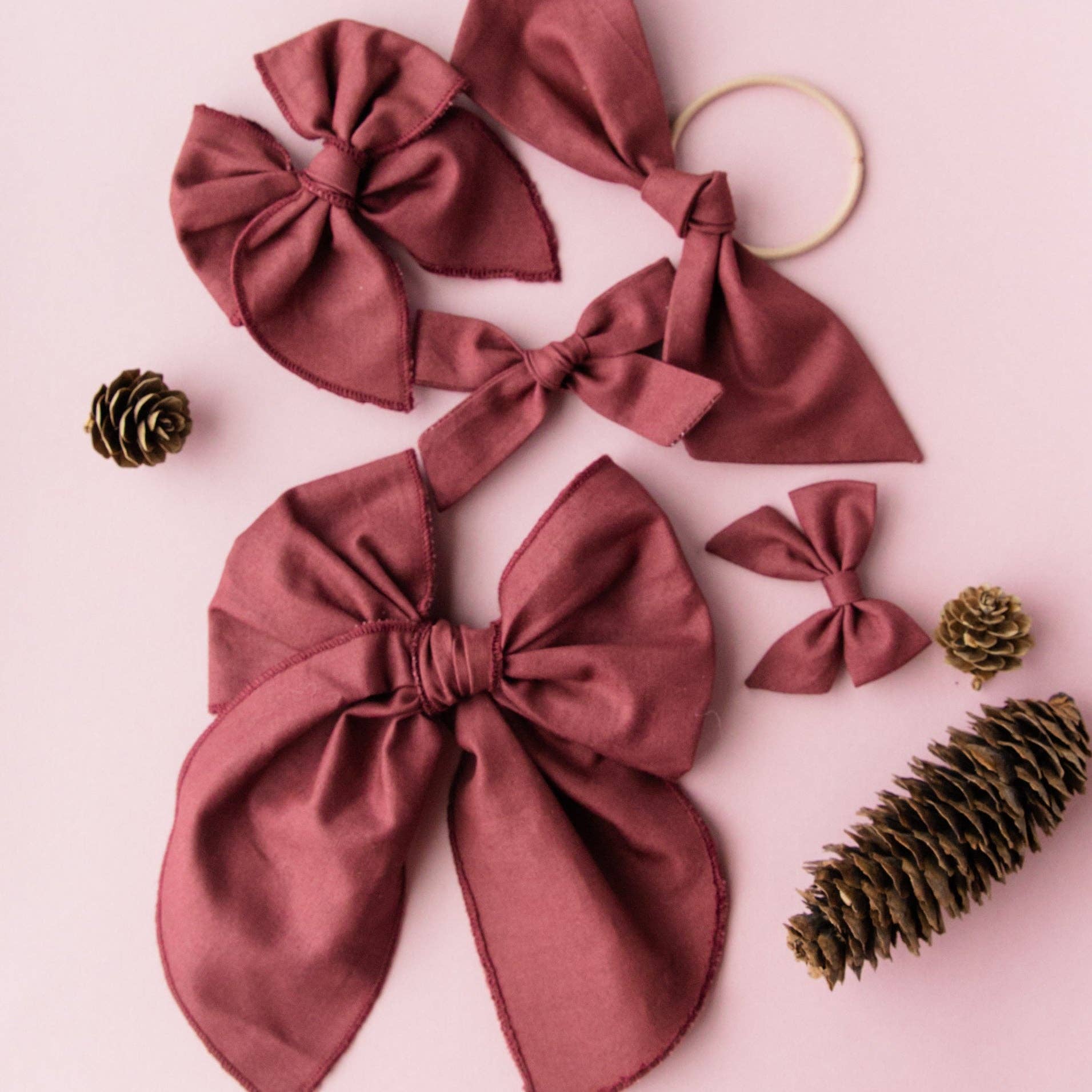 Modern Piggy - Wholesale Hair Bow - Baby - Garnet | Mini Piggy Bow1
