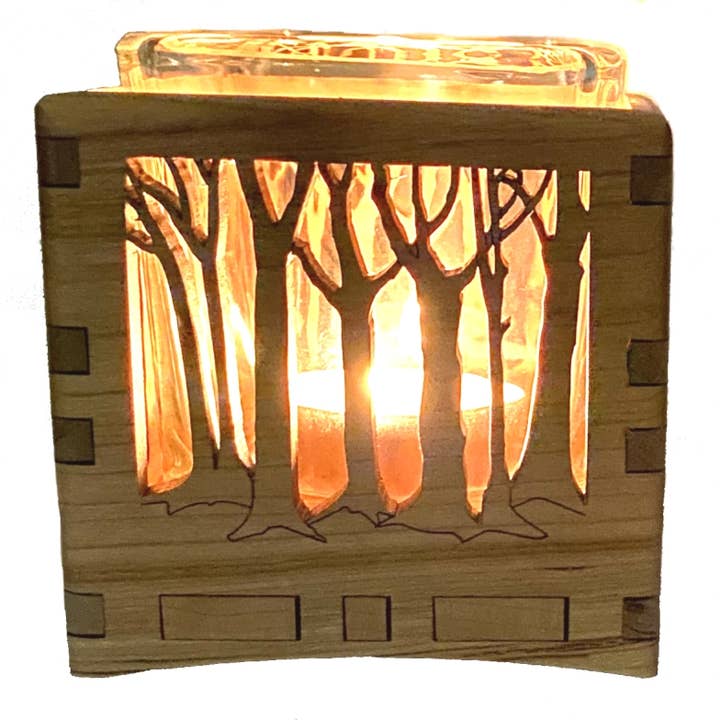 0196 Forest Candle Holder for wholesale by Wood You Tell Me, Inc.