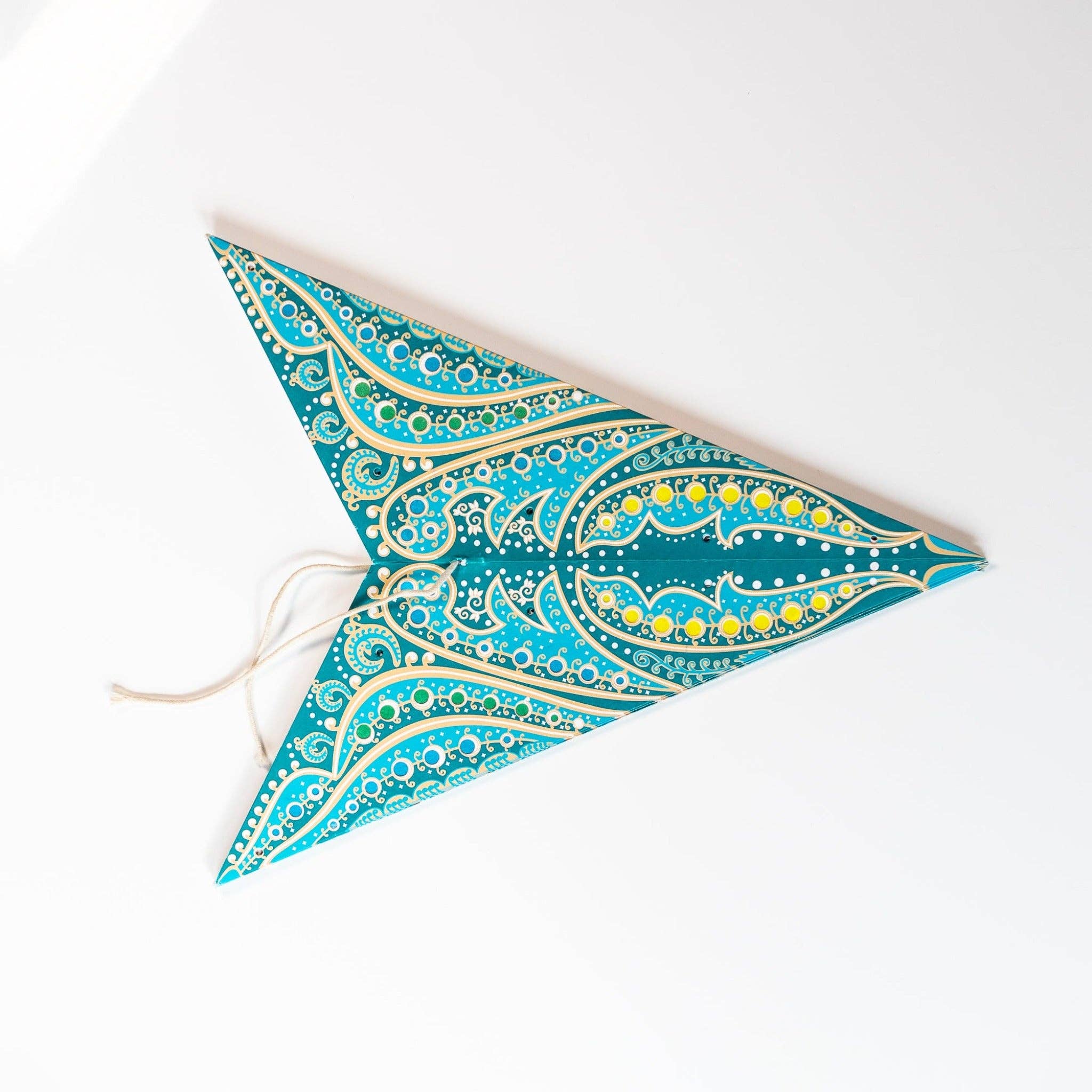 blau Papier-Sternlaterne „Fantasia Chill“ in kühlem Blau für den Großhandel auf Faire4