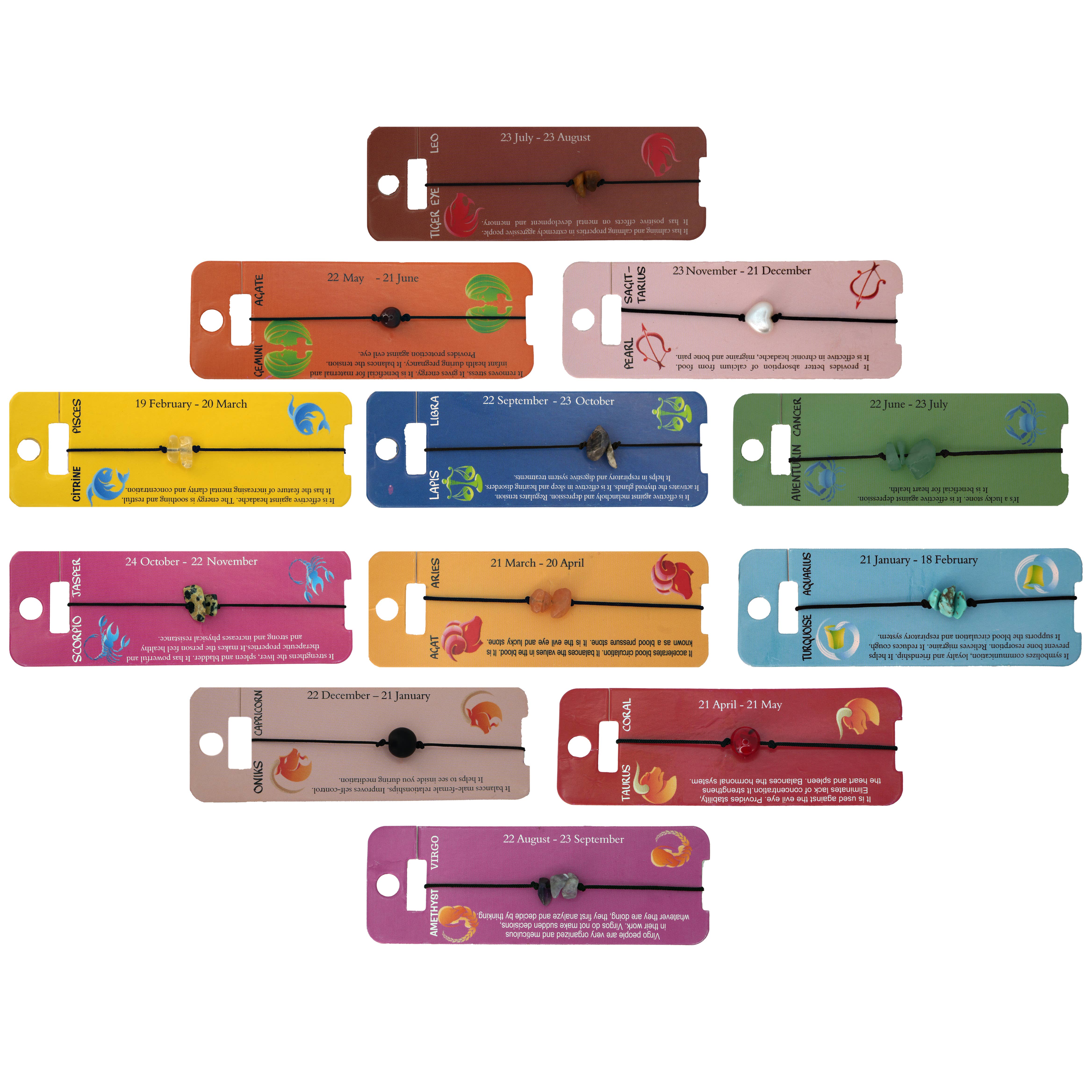 Loli - Vendita all'ingrosso Bracciale con perline - Braccialetto con pietre naturali dello zodiaco13