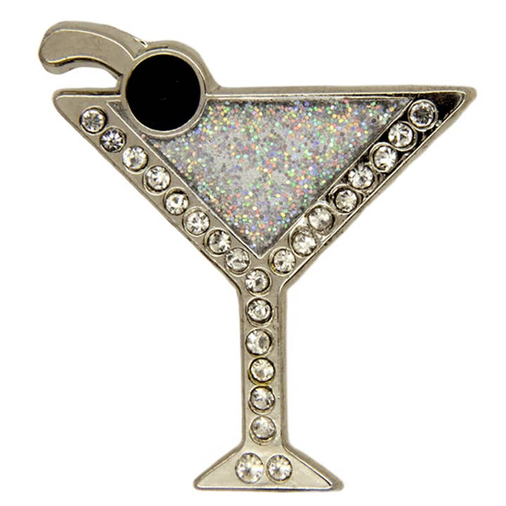 rhinestone cocktail glass pin for wholesale by Godert Amsterdam