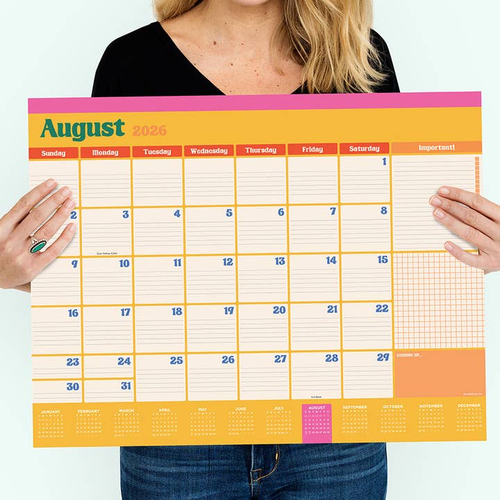 TF Publishing - Paper Goods - Wholesale Calendar - 2026 Sherbet Large Desk Pad Monthly Blotter Calendar2