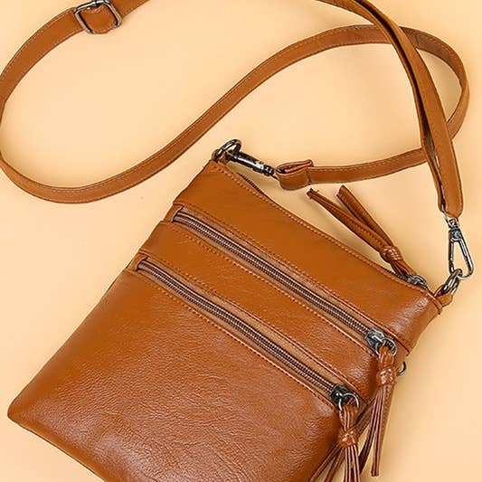 ACCITY - Wholesale Shoulder Bag - Women's - SOFT LEATHER VERTICAL ZIPPER SHOULDER BAG_CUAB00339