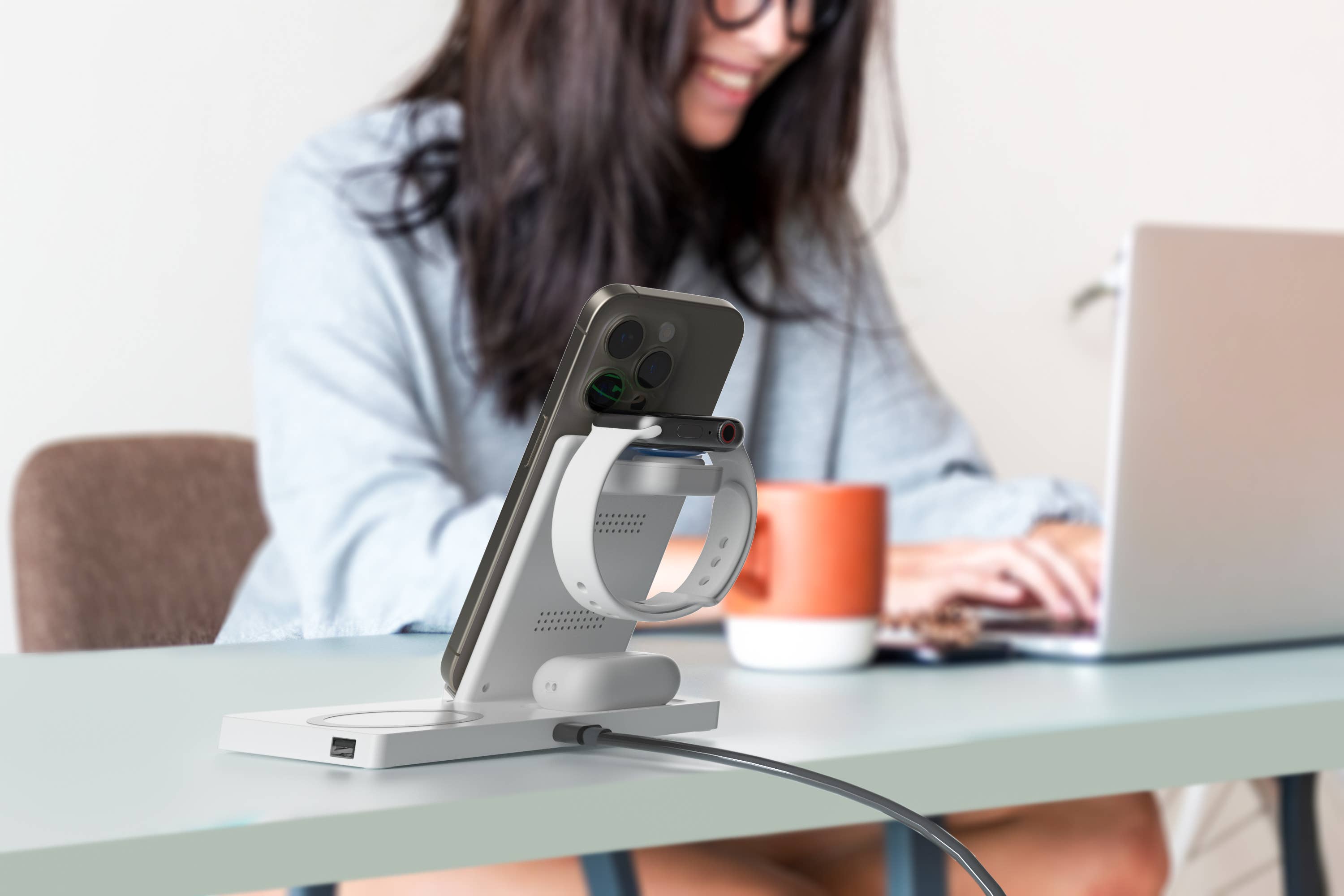 LAX Gadgets - Wholesale Charging Dock - 5in1 Wireless Charging Stand for Phones/AirPods Retail Pack2