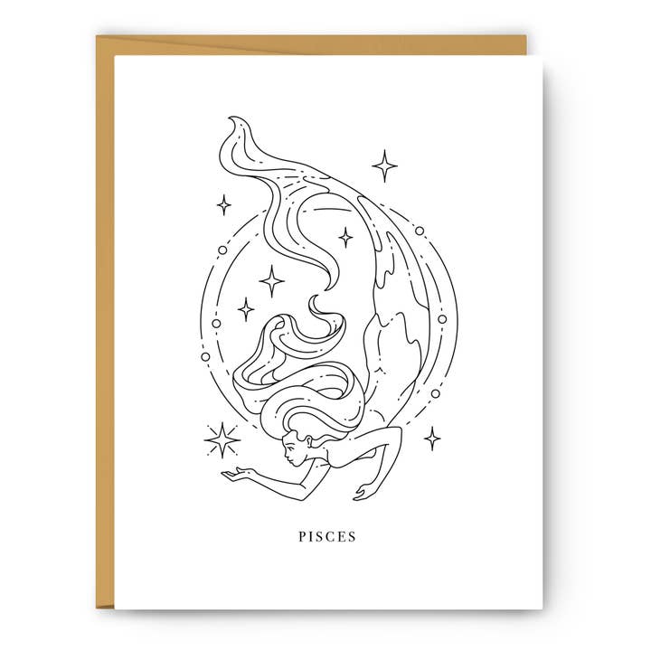 Signe du zodiaque Poissons - Carte quotidienne pour la vente par Footnotes