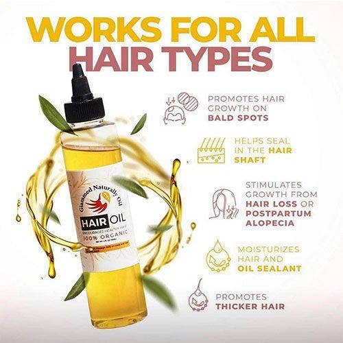 GlammedNaturallyOil – wholesale Hårolja – 4oz Hårväxt, Flätolja & Ricinolja Paket3