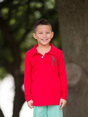 Long Sleeve Polo - RED for wholesale by Love That Cotton