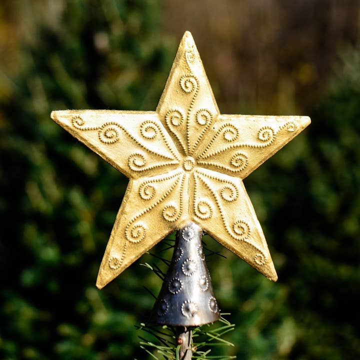 Beyond Borders - Wholesale Tree Topper - Gold Embossed Star Tree Topper0