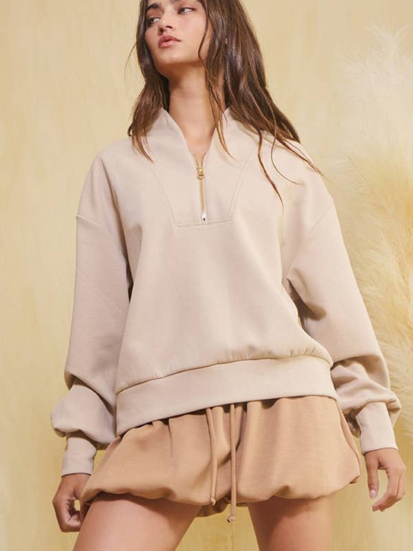 BUCKETLIST - Wholesale Sweatshirt – Women's - IT2154 Half Zip-up Scuba Sweatshirts8