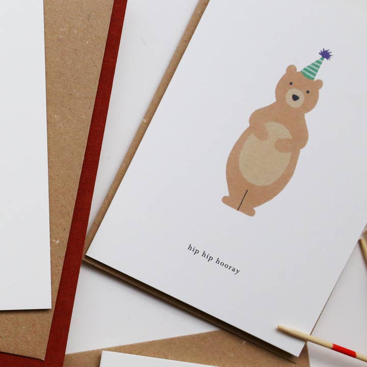 Kartotek Copenhagen – wholesale Birthday card – Greeting Card // Birthday Bear (hip hip hooray)2