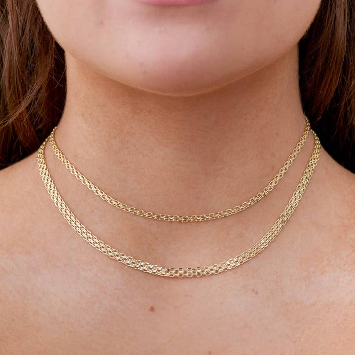 14k Gold Bismark Mesh Chain Necklace for wholesale on Faire