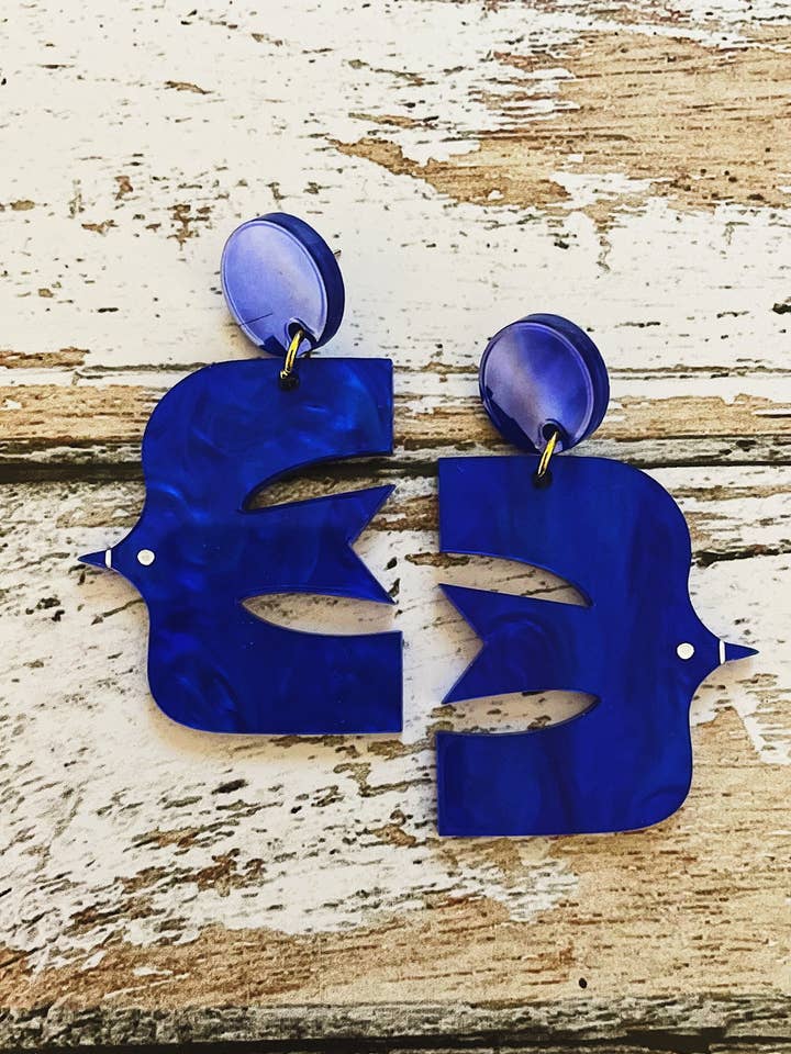 Blå Fugl Refleks Øreringe for engroshandel hos Le Strict Maximum