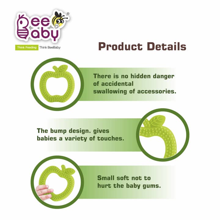 Mordedor Beebaby de silicona suave para bebés Apple para venta al por mayor de Beebaby