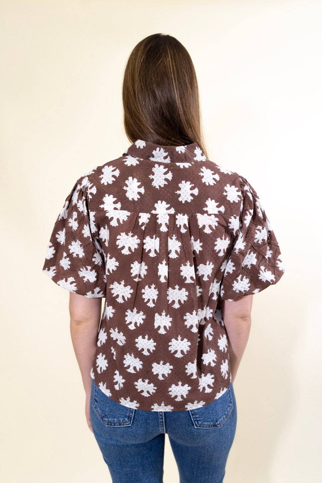 Ex Voto - Wholesale Blouse - Women's - Lizzie Blouse in Chocolate Blockprint by ExVoto4