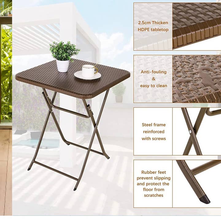 Above Edge - Wholesale Patio Table - 23.6” Patio Table, Small Plastic Folding Patio Table6