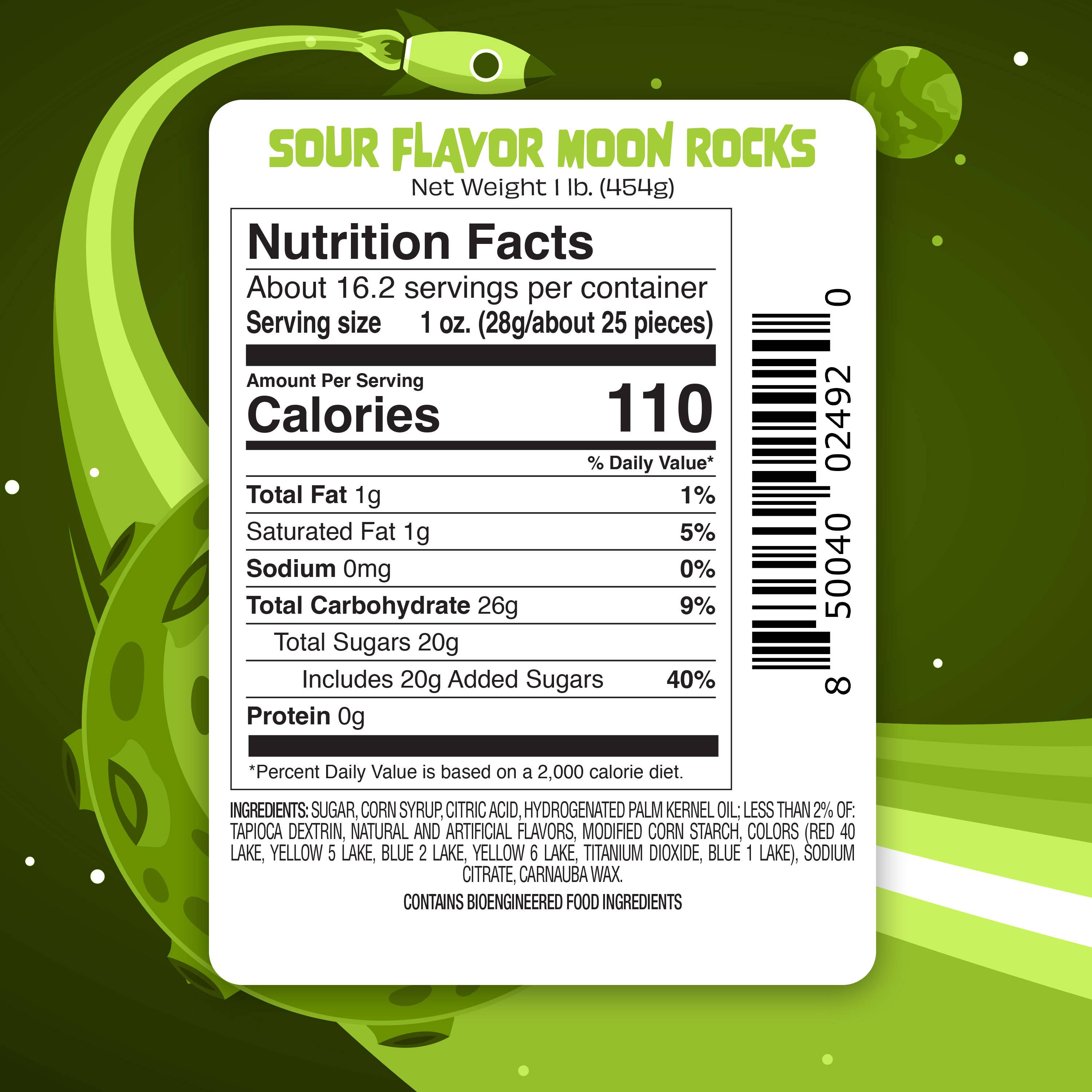 UpTop Treats - Wholesale Hard Candy - Bulk - Freeze Dried - Sour Flavor Moon Rocks - 1 LBS1