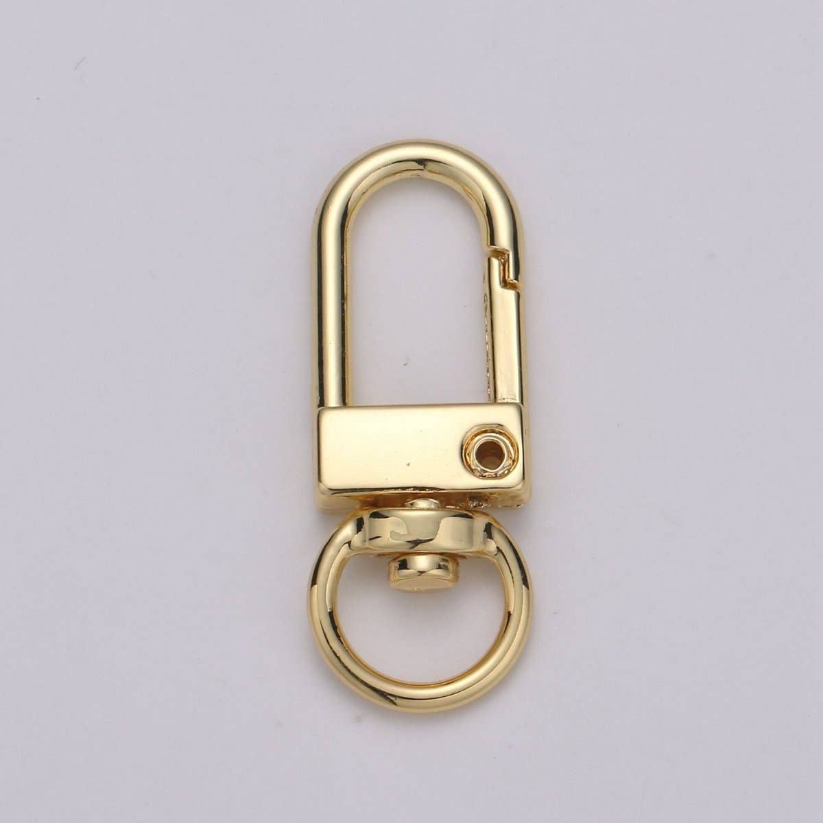Aim Eternal - Wholesale Clasp - Dainty Self Closing Swivel Clasps - Triggerless - 33mm X 12mm - Real Gold Plated for Charm Lock Keychain Supply Component L-022 L-0230