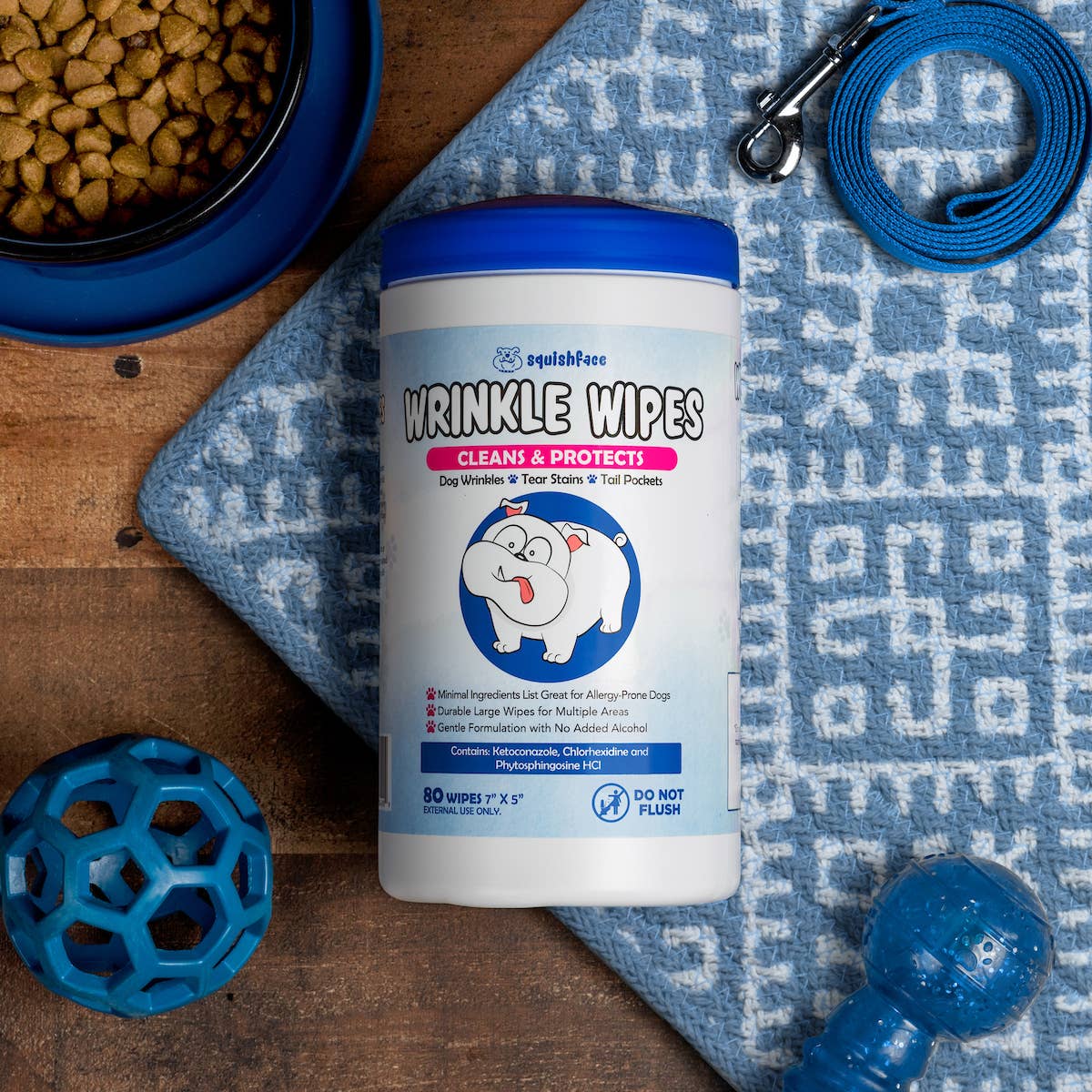 Squishface - Wholesale Pet Grooming Aid - Dog - Squishface Wrinkle Wipes 5”x7” Dog Wipes with Chlorhexidine7