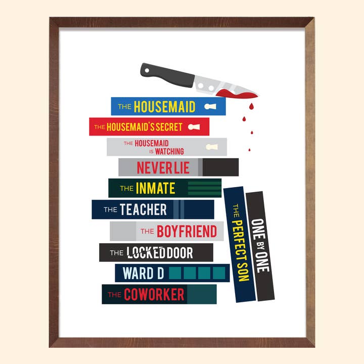 Freida McFadden Book Stack Art Print for wholesale by Chapter & Craft Studio