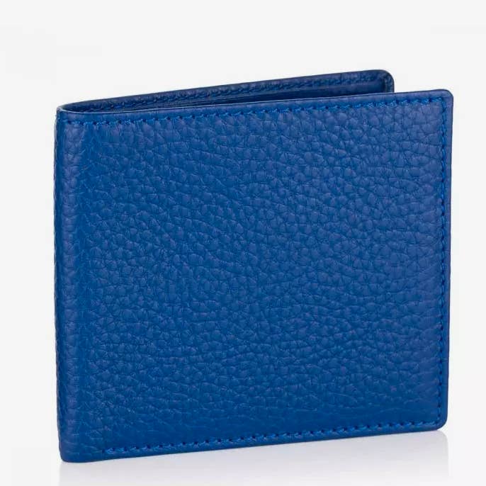 Brieftasche Richmond aus Leder in Saphirblau für den Großhandel von David Hampton