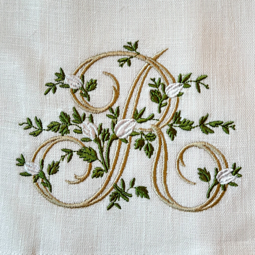 Arte Italica & Crown Linen Designs – Großhandel Geschirrtücher – Florales Monogramm-Handtuch - Neu14