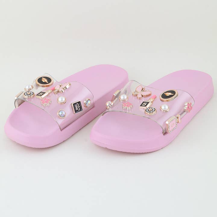 KIDS Luxury Girl Charm Slippers for wholesale by 3AM BY H&D ACCESSORIES