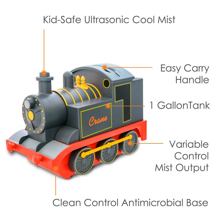 Crane Baby - Wholesale Air Humidifier - Crane Adorable 1-Gal. Ultrasonic Humidifier - Train