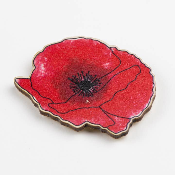 DaphneRosa - Wholesale Brooch - Wooden Poppy Brooch