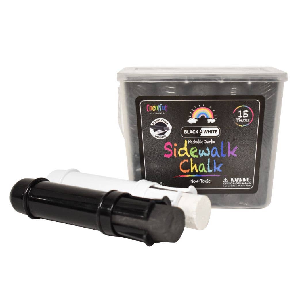 Coconut Outdoor - Wholesale Chalk - Jumbo Outdoor Sidewalk Chalk - 15pc Black & White4