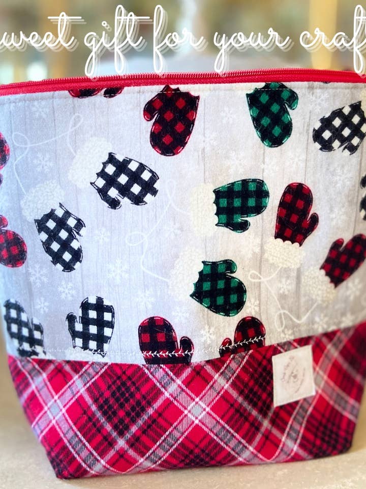 Winter Project Bag for Knitters/Crocheters/Needle Pointers for wholesale by Chic Peony Boutique, LLC