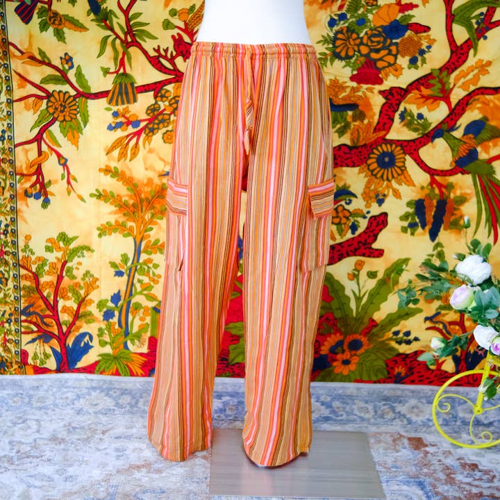 Karma Nepal Crafts - Wholesale Pants - Unisex - Multicolor Unisex Cotton Cargo Pants11