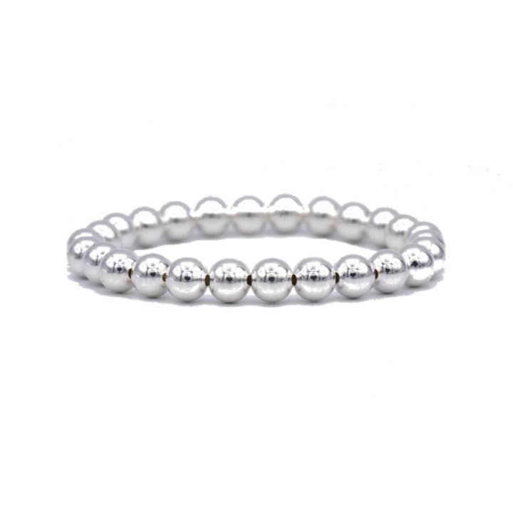 7mm Silver Bead Bracelet for wholesale by Callie Lee ®️