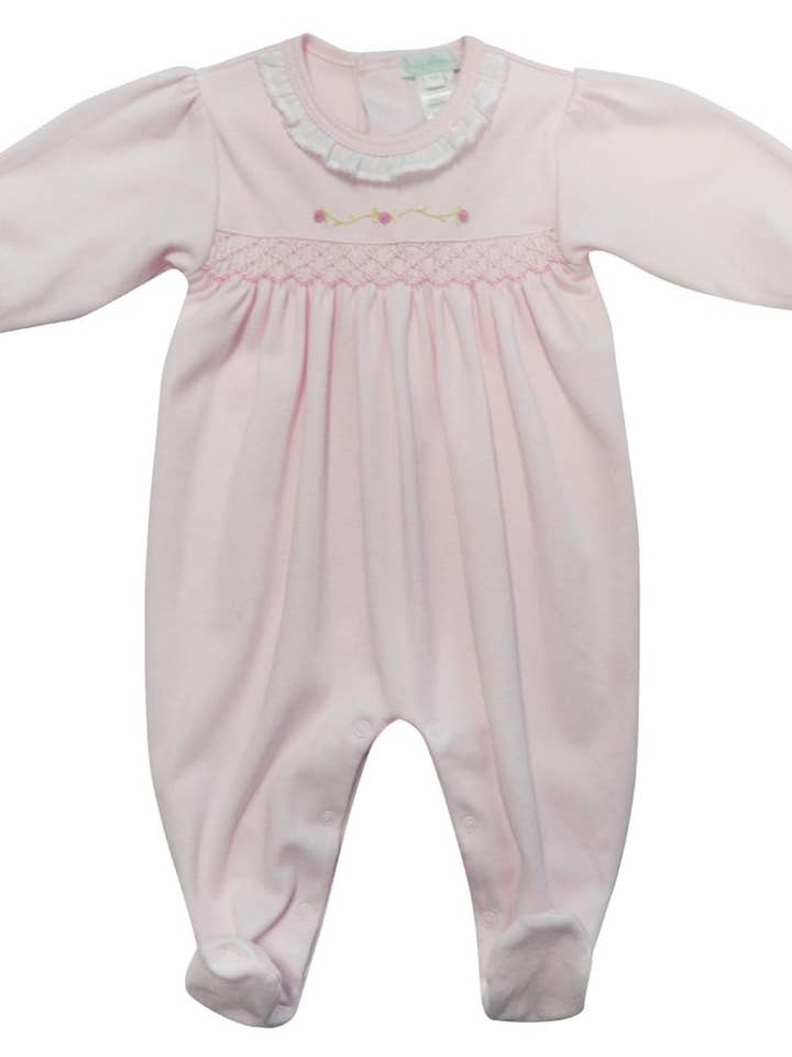 Meisjes roze pima katoenen babyfootie voor wholesale door Baby Threads
