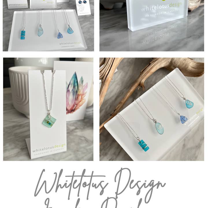 Whitelotus Design - Wholesale Pendant/Charm Necklace - Organic double layer silver + glass pendant6