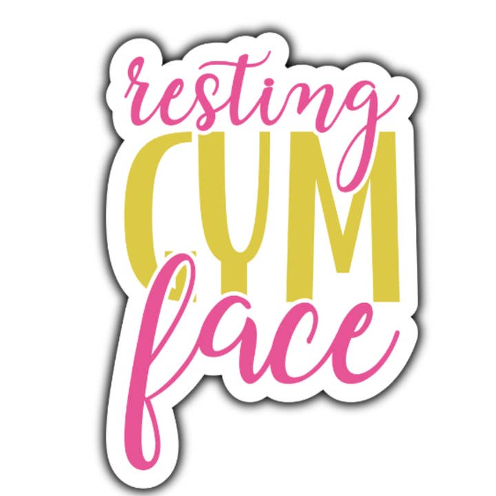 Adhesivo rosa Resting Gym Face (entrenamiento) para venta al por mayor de Stick to it creations
